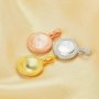 8MM Keepsake Breast Milk Resin Round Bezel Pendant Settings,Solid 925 Sterling Silver Rose Gold Plated Pendant Charm,Simple Pendant,DIY Pendant Supplies 1411469