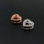 1Pcs 8MM Heart Prong Pendant Charm Settings Simple Rose Gold Plated Solid 925 Sterling Silver DIY Bezel Tray for Gemstone 1431068