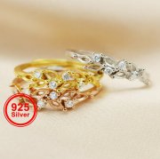 2x4MM Marquise Prong Ring Blank Settings Flower Branch Bezel Solid 925 Sterling Silver Rose Gold Plated Adjustable Ring Band for Gemstone 1294314