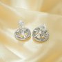 Keepsake Breast Milk Resin Ball Round Pin Studs Earrings Settings for 10-11MM Half Drilled Pearl Bead,Solid 925 Sterling Silver Earrings,DIY Earrings Supplies 1702247