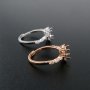 1Pcs 5x7MM Oval Bezel Marquise Accents Rose Gold Plated Solid 925 Sterling Silver Adjustable Prong Ring Settings Blank for Gemstone 1224033