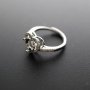 1Pcs 5-9MM Round Simple Gemstone Cz Stone Prong Bezel Solid 925 Sterling Silver Adjustable Ring Settings Heart Shape 1214032