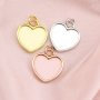 Keepsake Breast Milk Bezel 12MM Heart Pendant Settings Solid 14K/18K Gold DIY Memory Jewelry Supplies 1431088-1