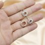 1Pcs Multiple Size Rose Gold Silver Oval Gems Cz Stone Prong Setting Solid 925 Sterling Silver Bezel Tray DIY Adjustable Ring Settings 1224004