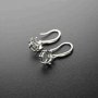 1Pair 5-8MM Round Solid 925 Sterling Silver DIY Prong Hook Earrings Settings Bezel 1702196