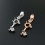 1Pcs 5MM Key Round Prong Pendant Settings Rose Gold Plated Solid 925 Sterling Silver Cabochon Charm Bezel Tray DIY Supplies 1411262