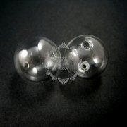 5pcs 20mm round glass beads bottles with 2mm open mouth transparent DIY glass pendant charm findings supplies 3070050