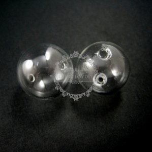 5pcs 20mm round glass beads bottles with 2mm open mouth transparent DIY glass pendant charm findings supplies 3070050
