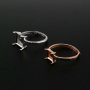 1Pcs 3-8MM Square Prong Ring Settings Blank Rose Gold Plated Solid 925 Sterling Silver DIY Bezel Tray for Gemstone 1294200