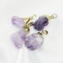 5pcs Nature Raw Amethyst Rock Pendant Charm Stone with Light Gold Plated Bail DIY Jewelry Supplies 1800525