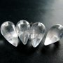4pcs 15x30mm water drop shape crystal quartz half drilled loose beads for DIY pendant charm supplies 3000031