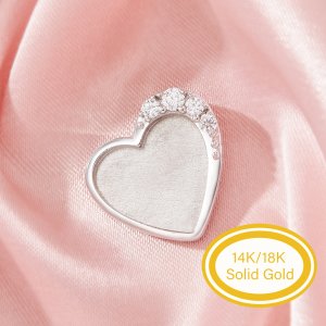 Keepsake Breast Milk Resin Heart Bezel Pendant Settings,Solid 925 Sterling Silver Pendant Charm,Moissanite Art Deco DIY Pendant Supplies 1431434