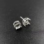1Pair 4-10MM Round Simple Prong Settings For Cz Stone Solid 925 Sterling Silver DIY Studs Earrings Supplies 1702162