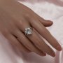 6x8MM Keepsake Breast Milk Resin Pear Bezel Moon Ring Settings,Split Shank Solid 14K 18K Gold Ring,Moissanite Art Deco Ring,DIY Ring Supplies 1294830