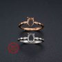 1Pcs 5x7MM Oval Bezel Simple Shank Rose Gold Plated Solid 925 Sterling Silver Adjustable Prong Ring Settings Blank for Gemstone 1224034