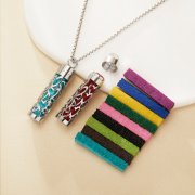 Hollow Heart Aroma Diffuser Pendnat Necklace Stainless Steel Perfume Diffuser with Sponge 1190071