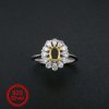 1Pcs 4x6MM Oval Prong Ring Settings Adjustable Gold Plated Solid 925 Sterling Silver Bezel Tray for Gemstone 1222036