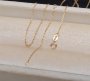 0.9MM Solid 18K Yellow Gold Necklace,Au750 Necklace,18K Gold Cable Necklace,DIY Necklace Chain Supplies 16''+2'' 1315028