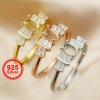 4x6MM Oval Prong Ring Settings Art Deco Solid 925 Sterling Silver Rose Gold Plated DIY Ring Bezel Supplies 1224129