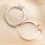 Simple Oval Prong Ring Settings Keepsake Resin Rose Gold Plated Solid 925 Sterling Silver DIY Ring Bezel for Gemstone Supplies 1224125