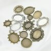 20Pcs Assortment Oval Round Antiqued Bronze Pendant Settings Charm Bezel for Resin DIY Jewelry Supplies 1421181