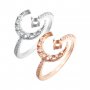 3MM Round Prong Ring Settings Moon Star Rose Gold Plated Solid 925 Sterling Silver Adjustable DIY Ring Bezel 1210106