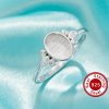 Keepsake Breast Milk Resin Oval Ring Bezel Settings,Vintage Styles Solid 925 Sterling Silver Ring,Art Deco Solid Back Ring,DIY Ring Supplies 1222149-1