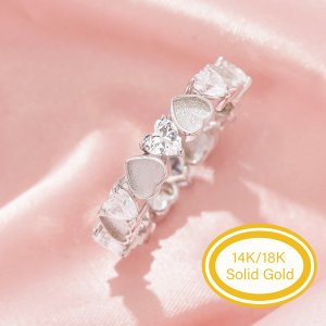 4MM Full Band Keepsake Breast Milk Resin Heart Bezel Ring Settings,Solid 9K 14K 18K Gold Ring,Moissanite Heart Ring,DIY Ring Supplies For Gemstone 1294938