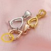 Solid 14K Gold Oval Prong Pendant Settings for Cabochon Gemstone Keepsake Breast Milk DIY Supplies 1431040-1