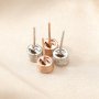 4MM Round Studs Earrings Blank Settings Rose Gold Plated Solid 925 Sterling Silver DIY Earrings Supplies 1706082