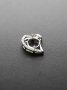 1Pcs 5-9MM Simple Round Bezel Gemstone Cz Stone Solid 925 Sterling Silver Prong Pendant Charm Settings Heart Shaple 1411230