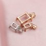 14K Solid Gold Rectangle Prong Pendant Settings for Gemstone DIY Supplies 1431094-1