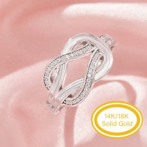 1MM Channel Keepsake Breast Milk Resin Channel Ring Settings,Infinity Solid 9K 14K 18K Gold Ring,Moissanite Art Deco Ring,DIY Ring Supplies 1294930