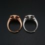 Keepsake Breast Milk Resin Ring Settings Round Solid Back 925 Sterling Silver Rose Gold Plated 8MM Halo Heart CZ Stone Ring Bezel 1210093