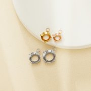 Round Prongs Bezel Pendant Settings,Rose Gold Plated Stainless Steel Pendant Charm,Minimalist Round Pendant,Simple Pendant Blank 1411434