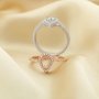 Pear Prong Ring Settings,925 Sterling Silver Rose Gold Plated Ring,Halo Pave CZ Stone Bezel Ring,DIY Ring Bezel For Gemstone 1294624