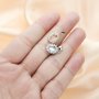 6x8MM Keepsake Breast Milk Resin Oval Pendant Bezel Settings,Flower Solid 925 Sterling Silver Rose Gold Plated Charm,DIY Pendant Supplies 1421213