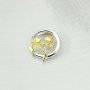 Round Prong Bezel Pendant Settings Gold Plated Solid 925 Sterling Silver Kitty Cat Charm DIY Supplies for 3MM 4MM Gemstone 1431101