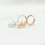 8MM Heart Halo Hook Earrings Prong Bezel Settings Solid 925 Sterling Silver Rose Gold Plated DIY Earrings Suplies for Gemstone 1706079