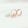 8MM Heart Halo Hook Earrings Prong Bezel Settings Solid 925 Sterling Silver Rose Gold Plated DIY Earrings Suplies for Gemstone 1706079