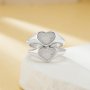 6x9MM Keepsake Breast Milk Resin Heart Bezel Ring,316L Stainless Steel Resin Silver Ring,DIY Ring Blank Supplies 1295035