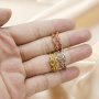 Round Prong Ring Settings Stackable Flower Rose Gold Plated Solid 925 Sterling Silver Ring Bezel Stacker for Gemstone 1210109