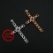 3MM Round Prong Pendant Settings 12 Stones Cross Solid 925 Sterling Silver Rose Gold Plated Charm Bezel DIY Gemstone Supplies 1411279