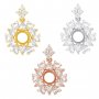 6MM Round Prong Pendant Settings,Luxury Solid 925 Sterling Silver Gold Plated Charm, Art Deco Charm,DIY Charm Bezel For Gemstone 1411325