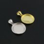 Round Bezel Settings for Breast Milk Resin Gold Plated Solid 925 Sterling Silver Pendant Charm DIY Supplies 1411274