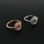 1Pcs 4x6MM Oval Prong Ring Settings Blank Adjustable Vintage Style Rose Gold Plated Solid 925 Sterling Silver DIY Bezel Tray for Gemstone 1224053