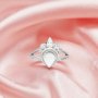 6x8MM Keepsake Breast Milk Resin Pear Bezel Moon Ring Settings,Split Shank Solid 14K 18K Gold Ring,Moissanite Art Deco Ring,DIY Ring Supplies 1294830