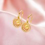 Keepsake Breast Milk Resin Ball Round Pin Hoop Earrings Settings For Half Drilled Pearl Bead,Solid 14K 18K Gold Earrings,DIY Earring Supplies 1705079