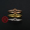 3MM Round Prong Ring Settings Twisted Band Solid 925 Sterling Silver Rose Gold Plated DIY Set Size Adjustable Ring Bezel for Gemstone 1210097
