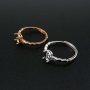 1Pcs 5x7MM Oval Bezel Simple Shank Rose Gold Plated Solid 925 Sterling Silver Adjustable Prong Ring Settings Blank for Gemstone 1224034